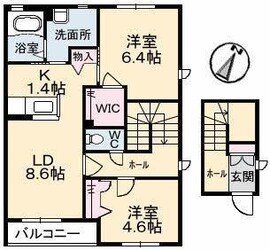 シャーメゾン中野開作　Ｂ棟の物件間取画像